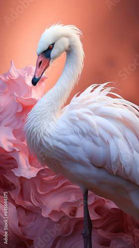 Beautiful Pink Flamingo Bird Standing Alone © Image Lounge