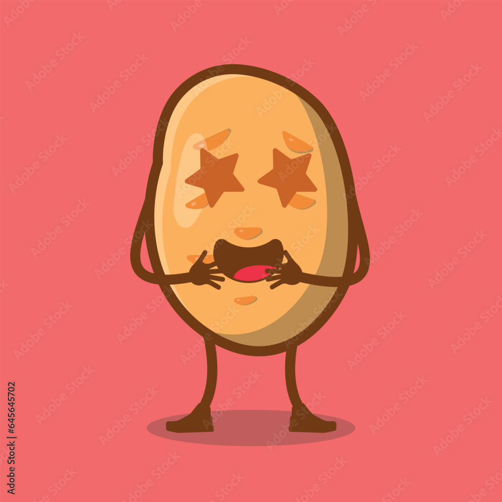 Vector Illustration Design Featuring a Hand-Drawn Starry Potato Character Vector Illustration Design Featuring a Hand-Drawn Starry Potato Character