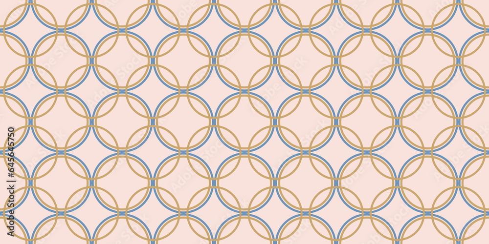 Seamless overlapping blue beige circle pattern illustration Seamless overlapping blue beige circle pattern illustration