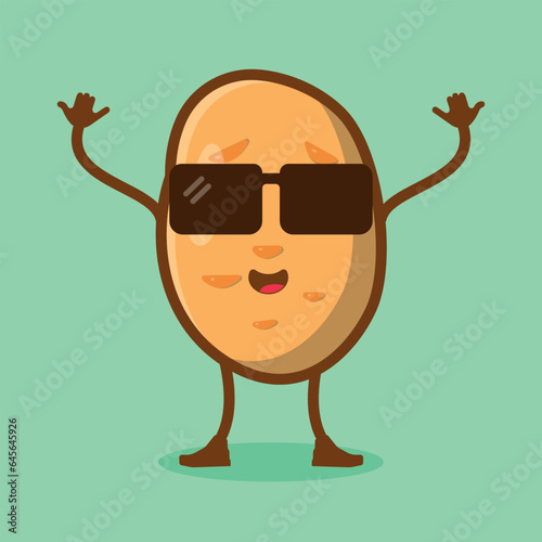 Vector Illustration Design of a Cheerful and Comical Hand-Drawn Potato Character