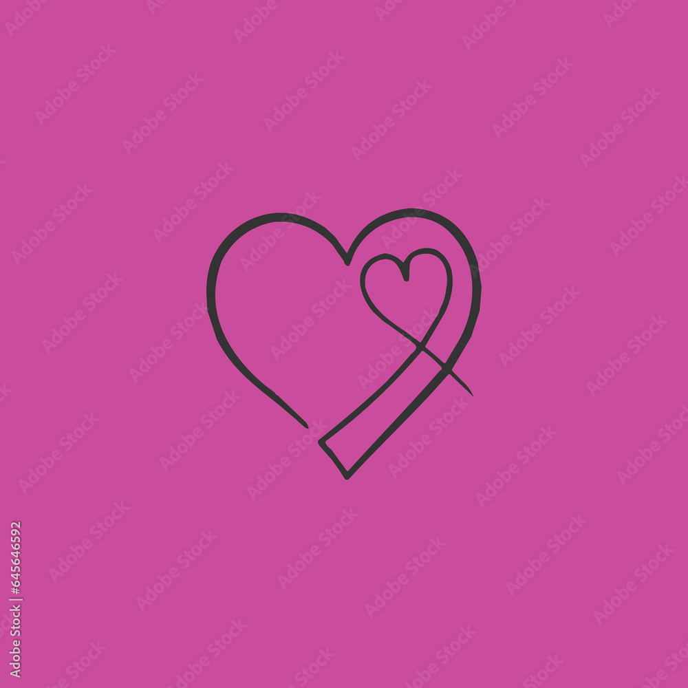 Heart icon on a purple background vector graphic created in Illustrator