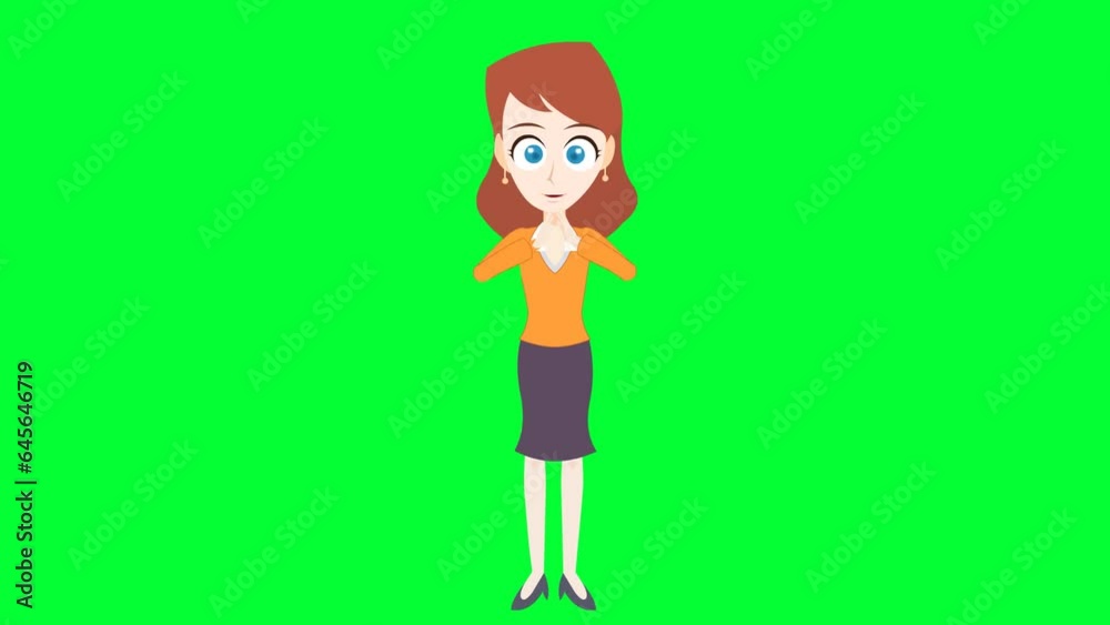 Cartoon girl clapping background and 2d animation, Cartoon character, lady clapping, happy, green screen, women claps, applause hands Cartoon girl clapping background and 2d animation, Cartoon character, lady clapping, happy, green screen, women claps, applause hands