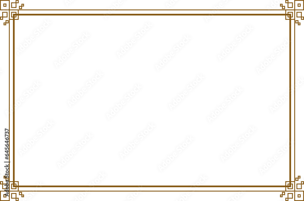 Frame of border of corner element template. Design rectangle with