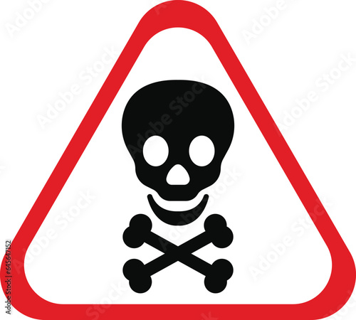 danger sign with skull vector design