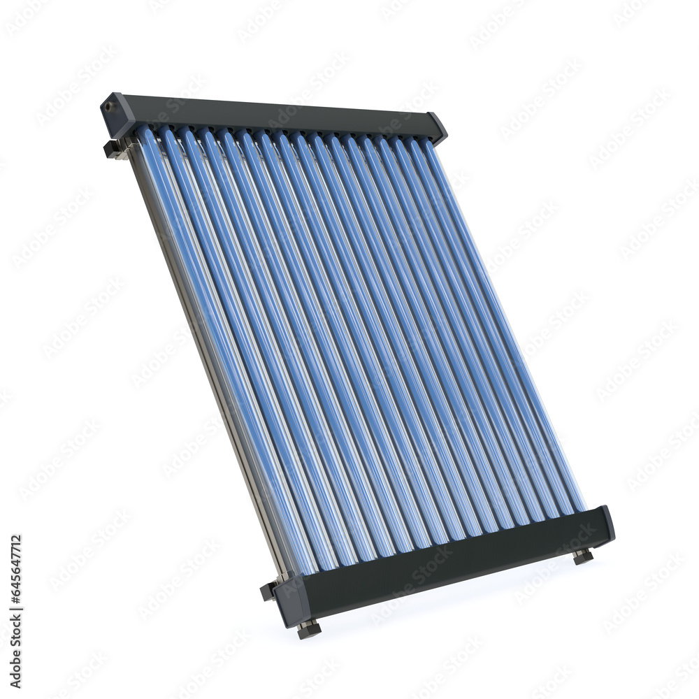 Solar water heating system isolated on white, 3d illustration Solar water heating system isolated on white, 3d illustration