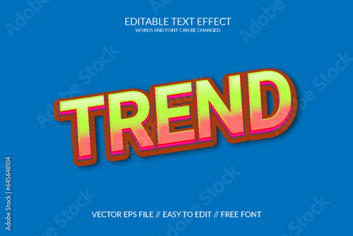 Trend 3d fully editable eps text effect template