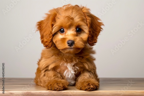 Adorable Cavapoo Puppy - Cute Portrait of a Loving Pet Animal photo