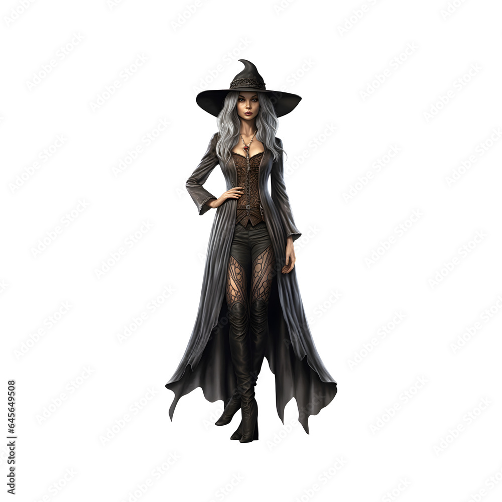 Witch on transparent background