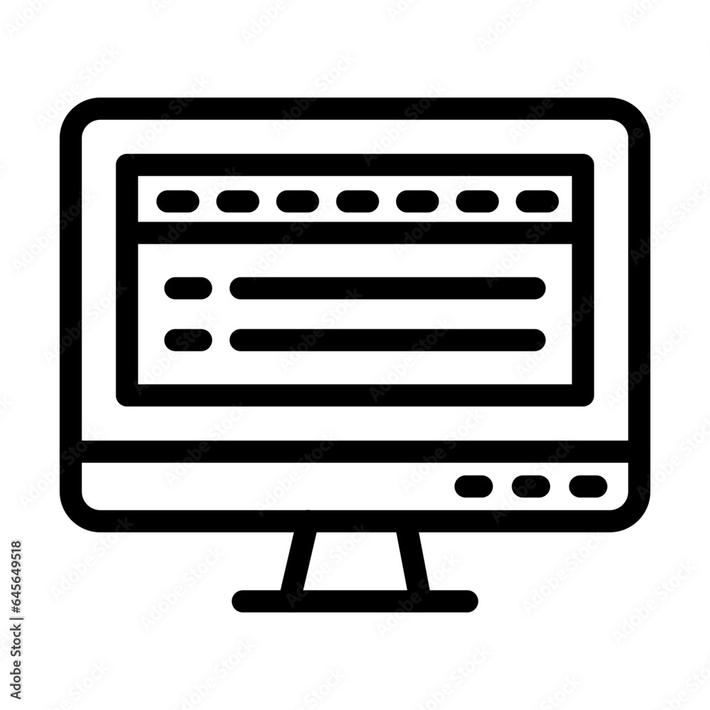 Screen Vector Icon Design Illustration Screen Vector Icon Design Illustration