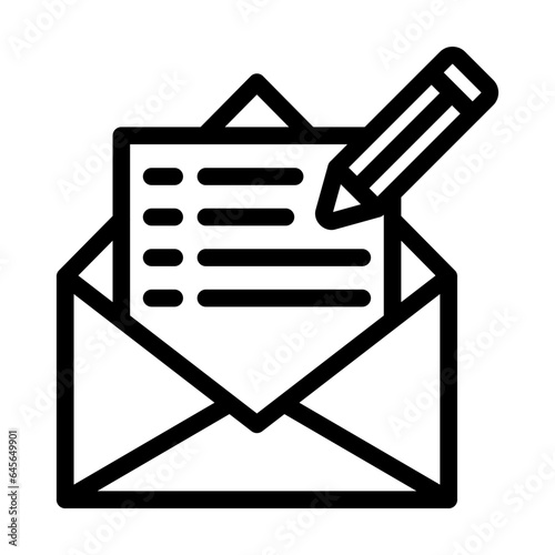 Write Mail Vector Icon Design Illustration