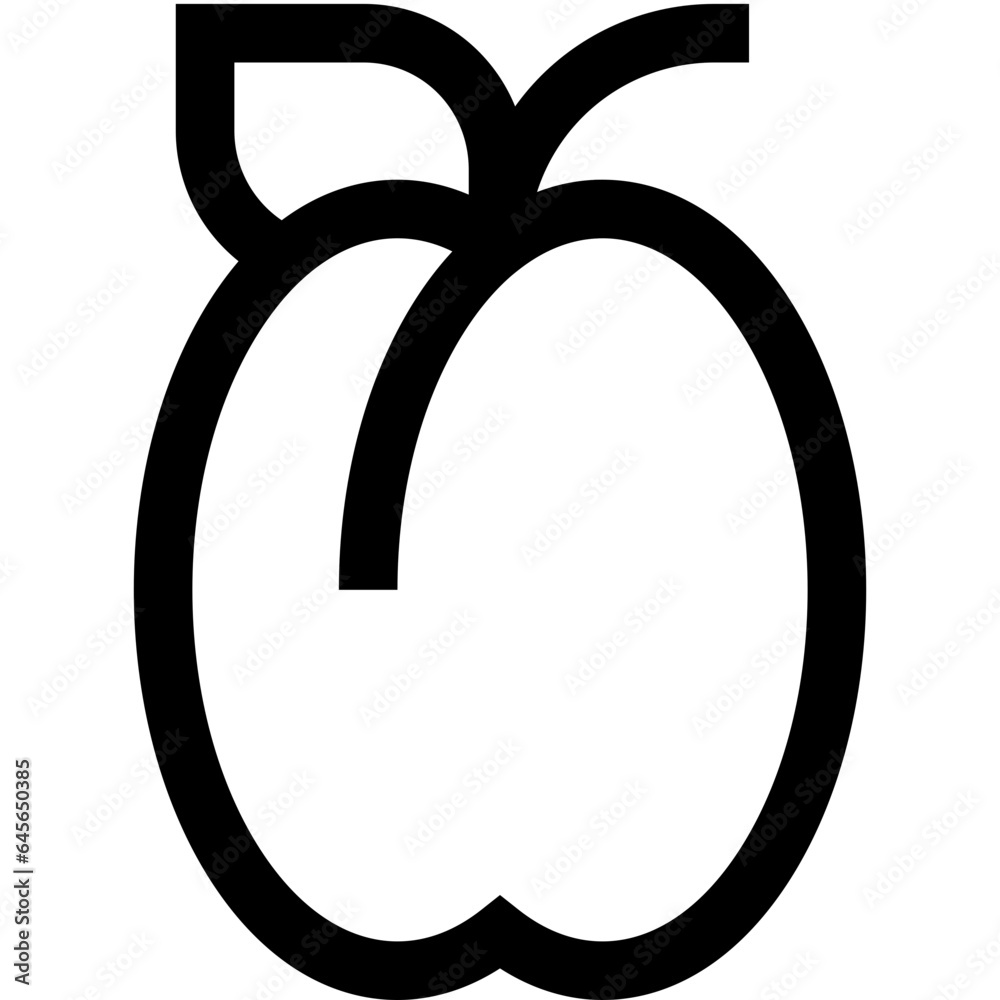 Plum Vector Icon Design Illustration Plum Vector Icon Design Illustration