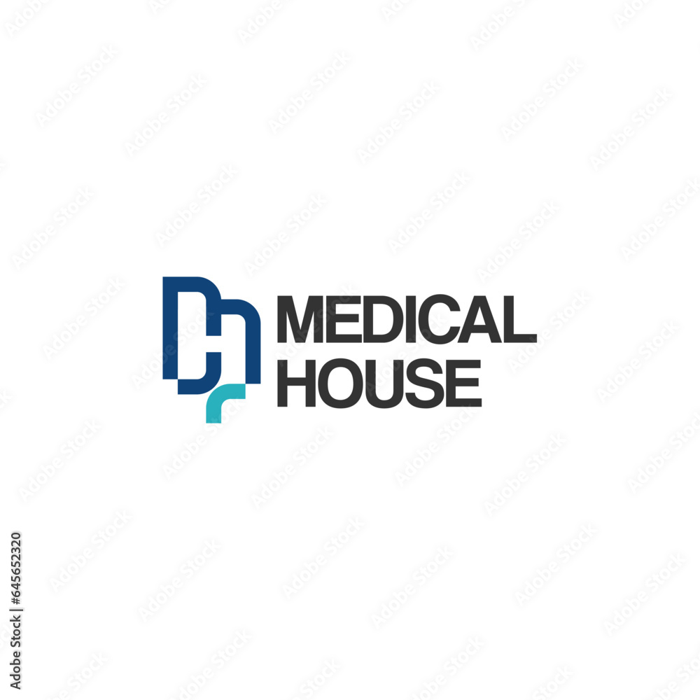 Minimalist Letter Mark MEDICAL HOUSE logo design
