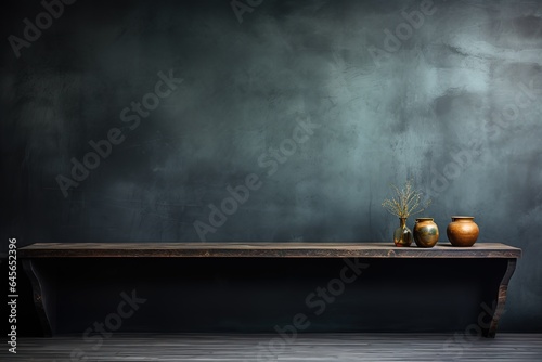 image of wooden table in front of abstract blurred background of resturant lights © abstract Art
