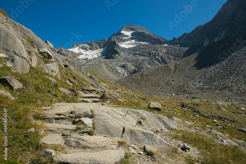 Panoramic view of the high peak of Roetspitze in Valle Aurina, Italian alps in Alto Adige photo