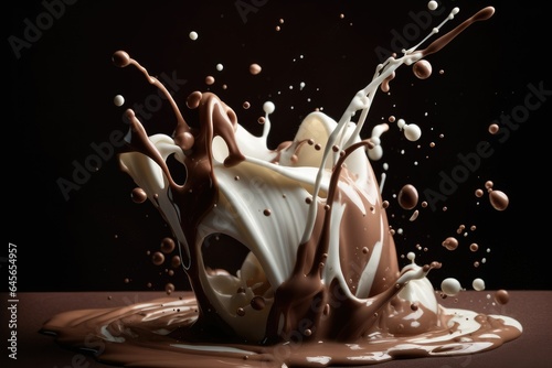 Chocolate and milk splash, drink, candy, food