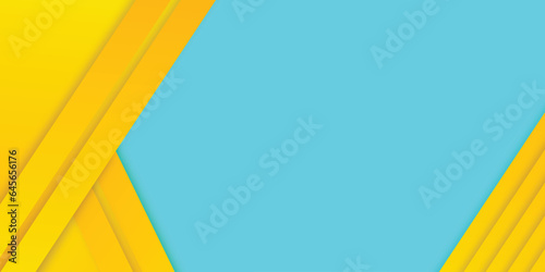Yellow and sky-blue geometric abstract background poster or banner design