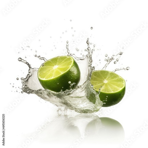 Lime wedges and water splash