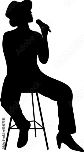 Singer Silhouette Illustration
