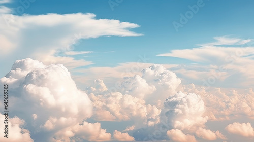 Background with White Fluffy Clouds on Bright Blue Sky © Image Lounge
