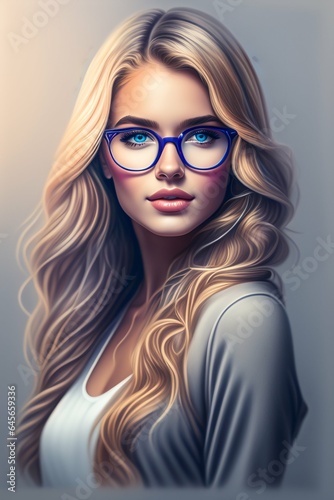 Woman portrait in glasses