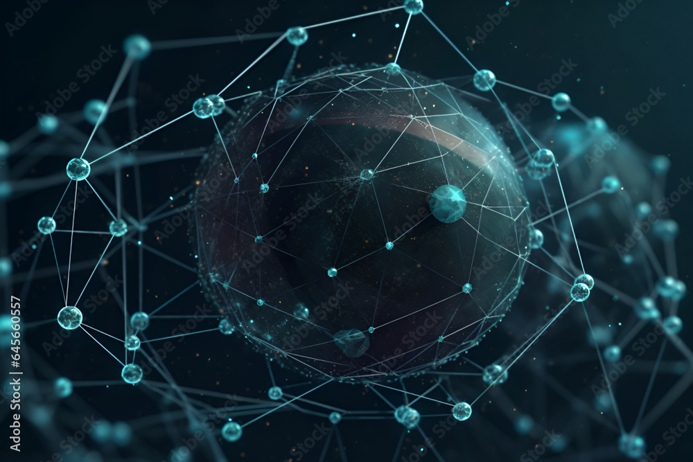 Quantum network concept. Processing a Lot of Data . Digitalization Process Quantum network concept. Processing a Lot of Data . Digitalization Process