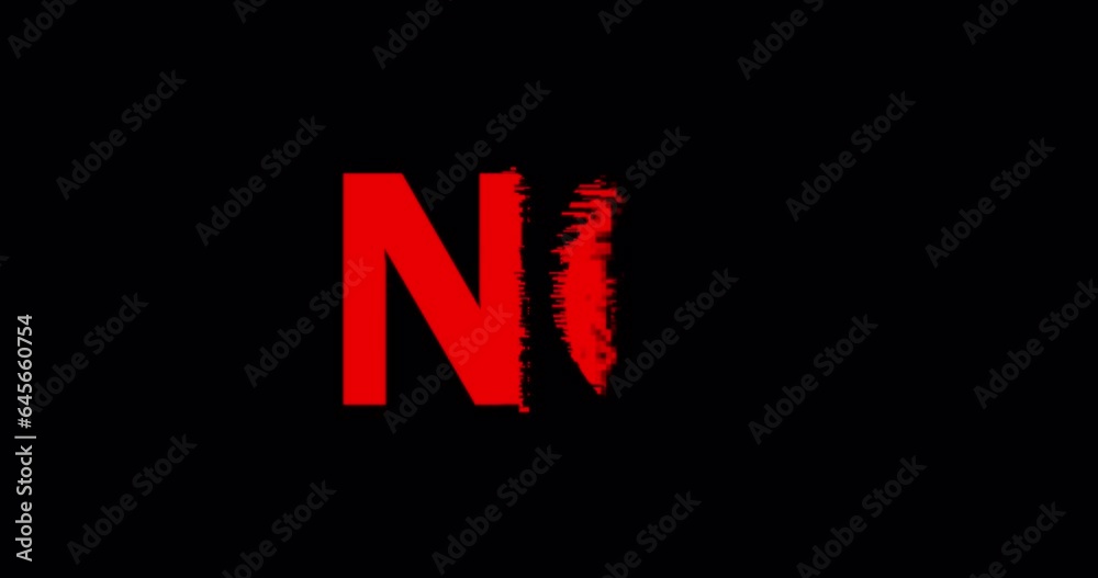 Modern Glitch Transition text animation with No Text 4K footage alpha channel.