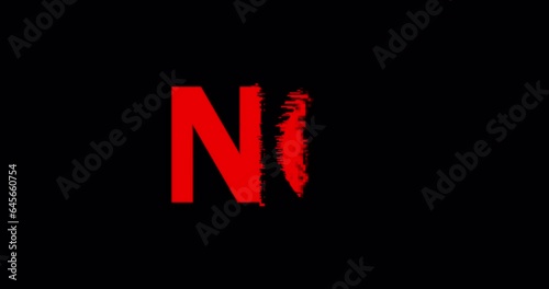 Modern Glitch Transition text animation with No Text 4K footage alpha channel.