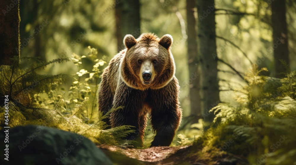 Bear in the forest, AI generated Image Bear in the forest, AI generated Image
