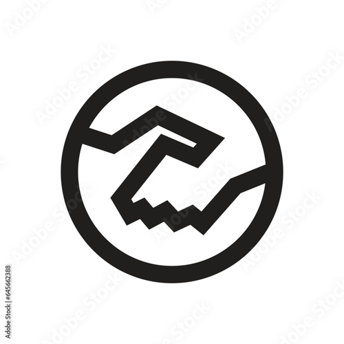 Hand shake icon logo design concept, clean, minimal