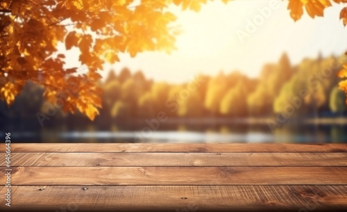 Seasonal background sunny wood nature fall tree wooden bokeh park leaves yellow autumn