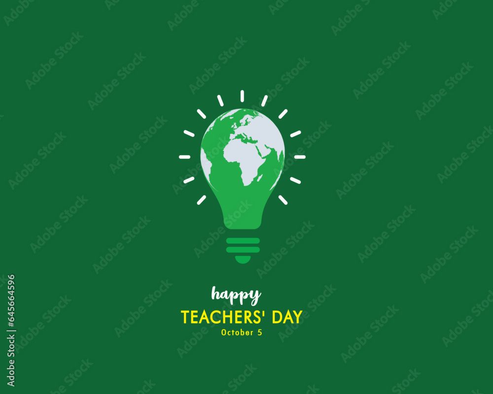Happy Teacher's Day October 5 bulb light concept Vector illustration with education. Happy Teacher's Day October 5 bulb light concept Vector illustration with education.