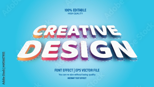 Editable creative design 3d text effect.