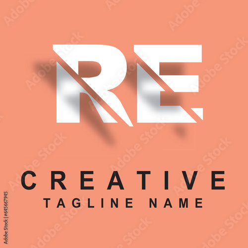 RE Creative Cutting Letter Logo Concept