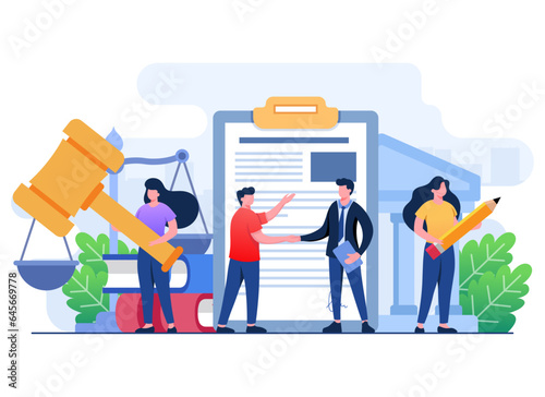 People seeking legal assistance and consultation, Service of a lawyer, Law firm, Law and justice, Legal consultation in business and finance, Contract law, Arbitration and court concept