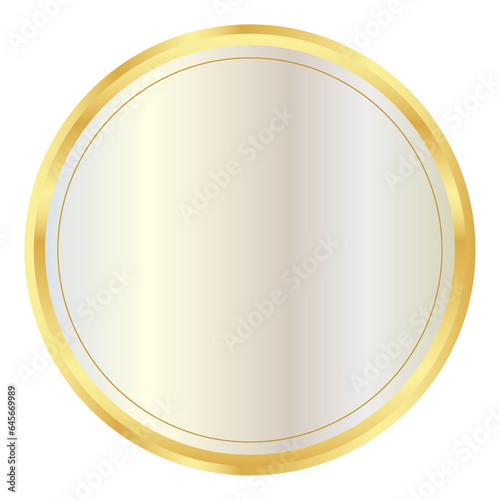 Golden circle frame text box with gold award ribbon icon anniversary badge