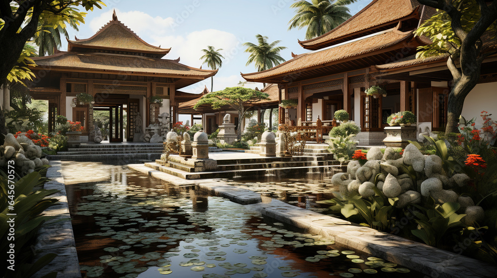 Fototapeta premium Traditional Japanese Architectural Style House