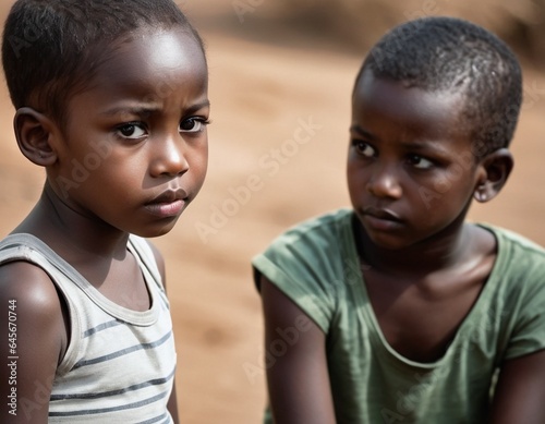 Two Young Kids Gazing at Each Other