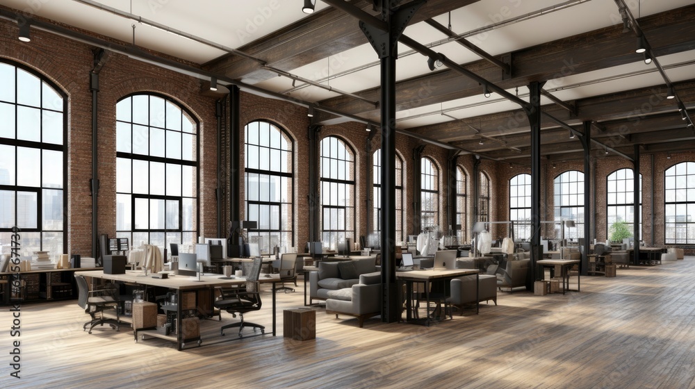 interior office co-working space design, Generative AI interior office co-working space design, Generative AI