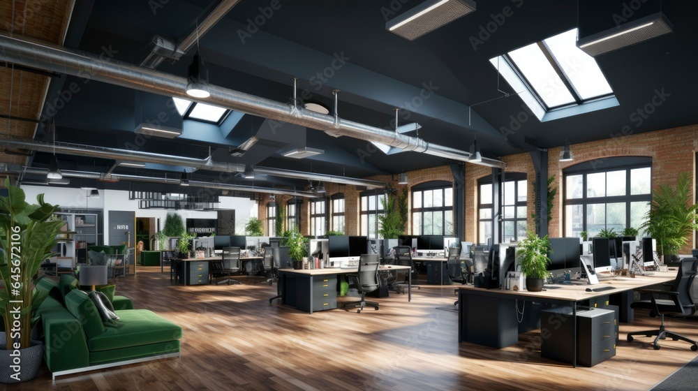interior office co-working space design, Generative AI interior office co-working space design, Generative AI