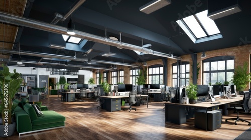 interior office co-working space design, Generative AI