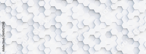 Hexagon 3d grid white background. Honeycomb mosaic background. Cells mesh texture