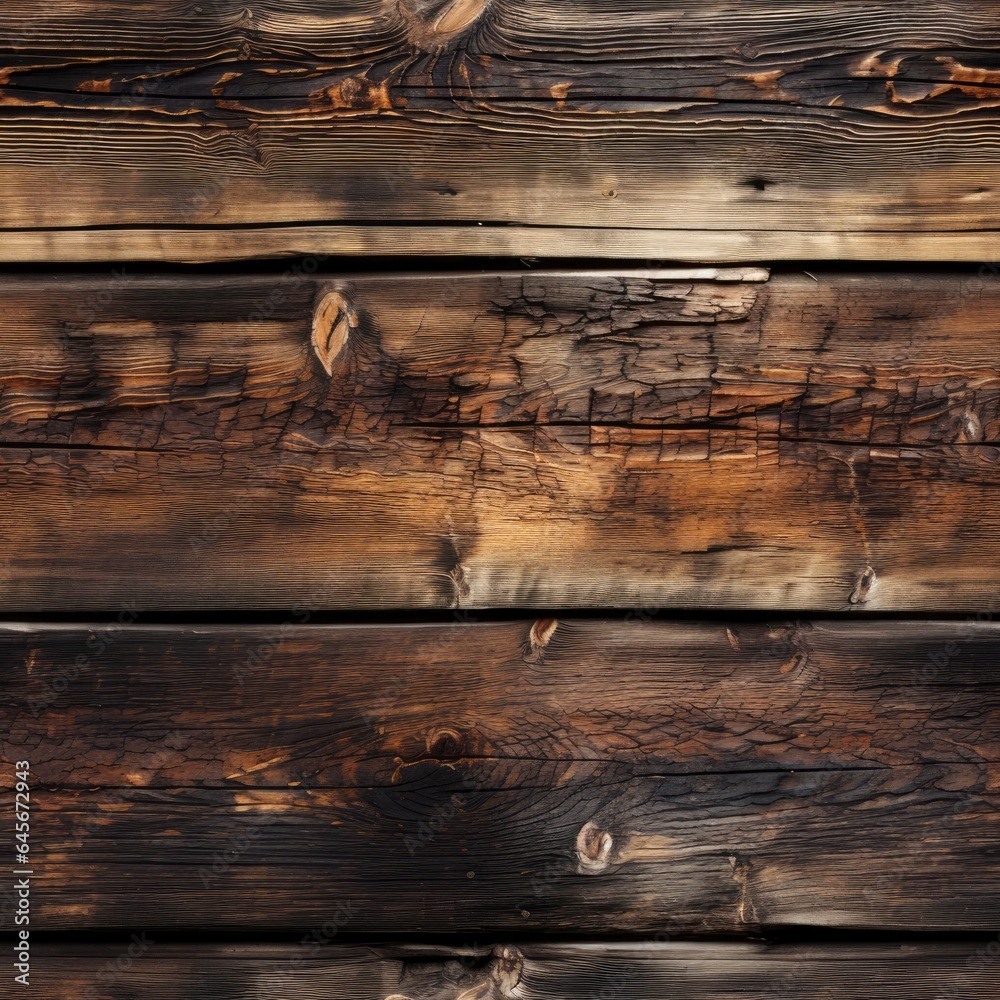 Naklejka premium Wooden slats texture seamless pattern, Generative AI