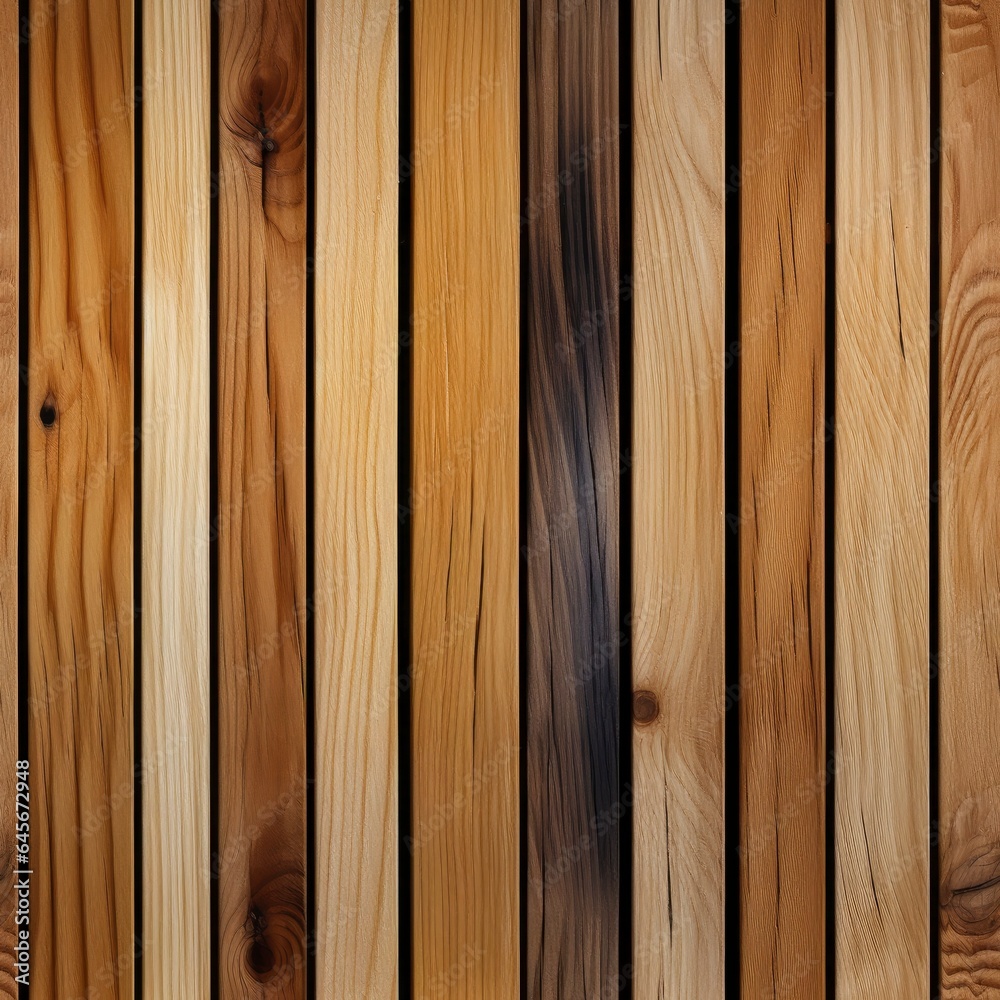 Obraz premium Wooden slats texture seamless pattern, Generative AI