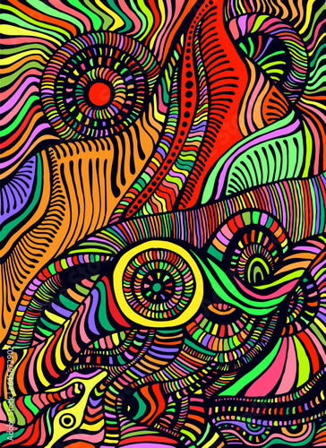Abstract cartoon colorful texture. Doodle style pattern.