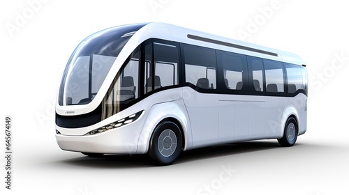 futuristic electric vehicle bus, white background, Generative AI