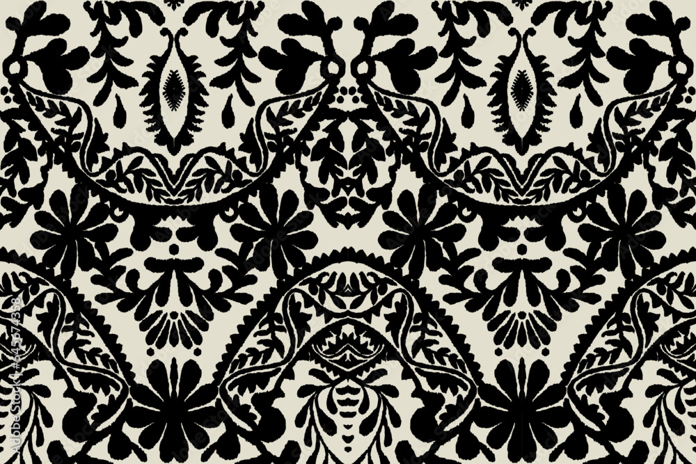 Floral vintage seamless pattern for retro wallpapers. Enchanted Vintage Flowers. Arts and Crafts movement inspired. Design for wrapping paper, wallpaper, fabrics and fashion clothes. Ikat pattern.