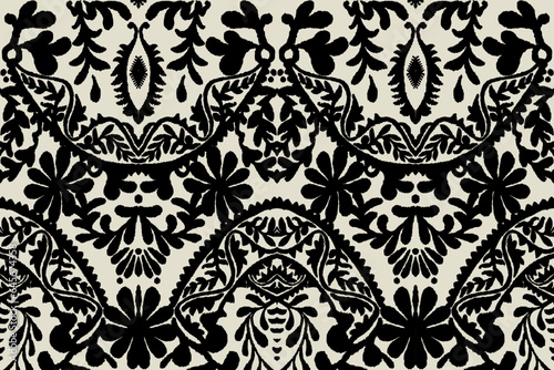 Floral vintage seamless pattern for retro wallpapers. Enchanted Vintage Flowers. Arts and Crafts movement inspired. Design for wrapping paper, wallpaper, fabrics and fashion clothes. Ikat pattern.