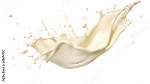 White Chocolate Milk Splash: Creamy Liquid Burst on Transparent Background PNG