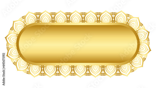 Luxury golden set arabic islamic banner title frame text box in transparent background