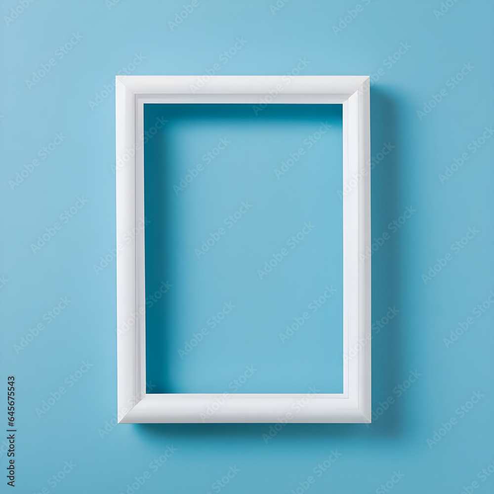 Empty white frame on blue background with copy space. Empty white frame on blue background with copy space.